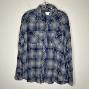 Wrangler Wrancher Men’s Shirt 2X Plaid Western Pearl Snap Rodeo Cowboy